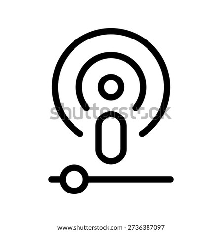 Classic Wireless Radio Icon Set for Analog Broadcasting and Digital Communication Interface