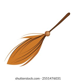 Classic witch broom. Vector illustration