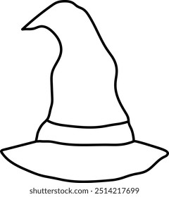 Klassische Hexenhut-Linien-Illustration