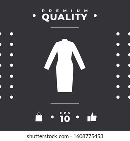 Classic woman dress with long sleeves the silhouette.
