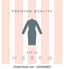 Classic woman dress with long sleeves the silhouette.