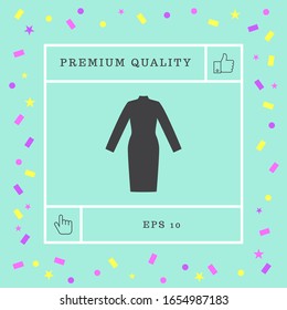 Classic woman dress with long sleeves the silhouette.