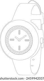 Classic woman wrist watch icon scarce silhouette vector illustration. icon, vector, logo.