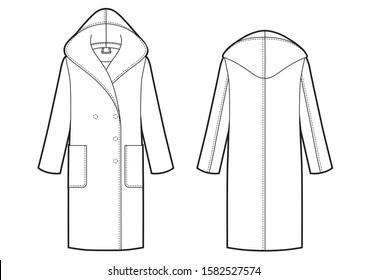 classic womans coat with hood