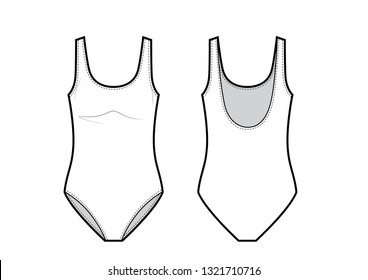 Classic Womans Swimsuit Stock Vector (Royalty Free) 1321710716 ...