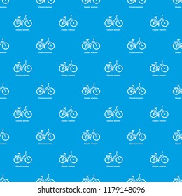 Classic women bike pattern vector seamless blue repeat for any use