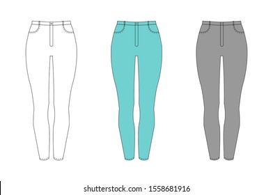 145 Straight leg jeans Stock Vectors, Images & Vector Art | Shutterstock