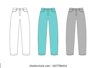 145 Straight leg jeans Stock Vectors, Images & Vector Art | Shutterstock