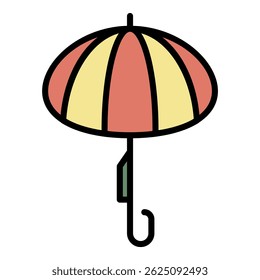 Classic women umbrella icon. Outline classic women umbrella vector icon color flat isolated