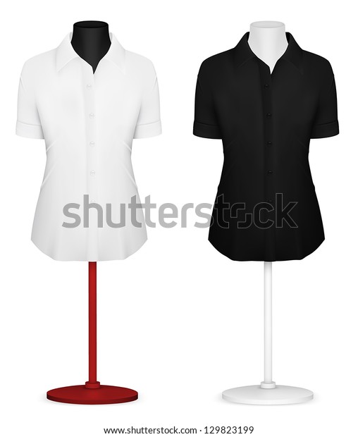 Classic Womens Plain Blouse Template Stock Vector (Royalty Free) 129823199