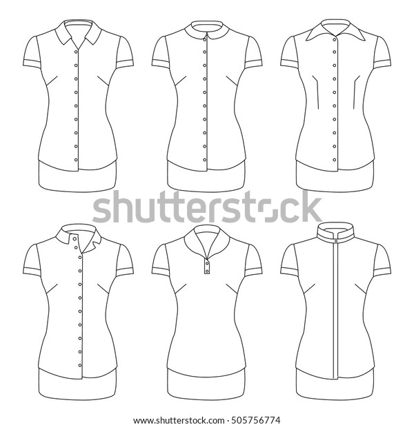 Classic Womens Plain Blouse Template Stock Vector (Royalty Free) 505756774