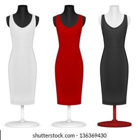 Classic Women's Plain Dress Template.