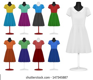 Classic women's plain dress template