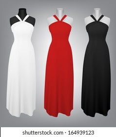 Classic women's plain dress template