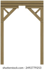 Classic wooden arch and pillars background