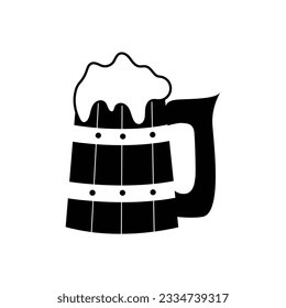 Classic Wooden beer mug with foam
