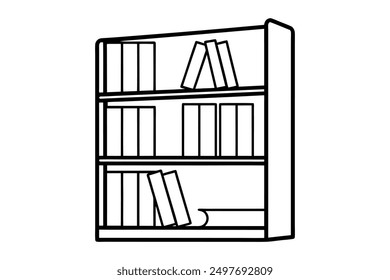 Classic Wooden Book Shelf Vector Illustrations