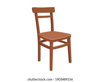 Classic wooden chair vector illustration on white background - Shutterstock ID 1903489156