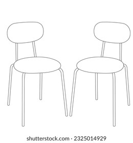 Classic wooden chair vector illustration on white background, wooden chair, Wooden comfortable chair isolated on white background.