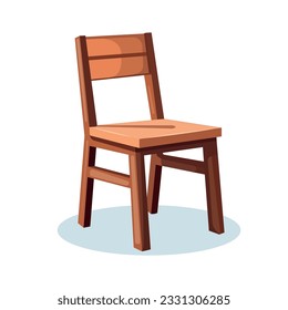 Classic wooden chair vector illustration on white background.