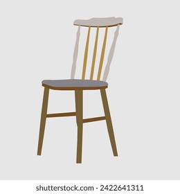Classic wooden chair vector illustration on white background.Cozy comfortable office chair for indoor space design.
Comfortable chair illustration for home and office .
