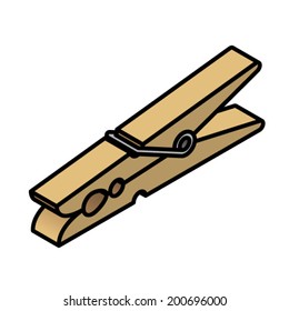 A classic wooden clothes peg.