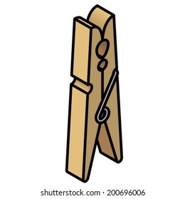 A classic wooden clothes peg.