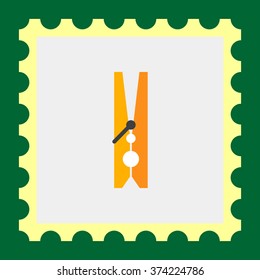 Classic wooden clothes peg