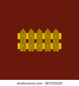 Classic Wooden Fence Icon Vector