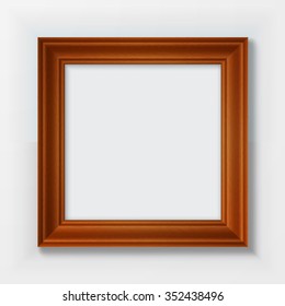Classic wooden frame isolated on white background. EPS 10