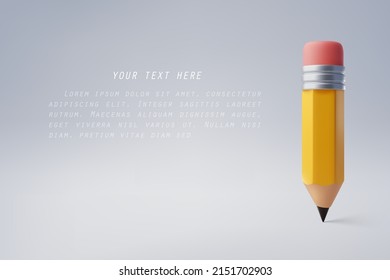 Classic wooden pencil stand on white, design or business idea and education concept, vector art and illustration.