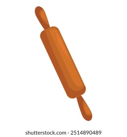 Classic wooden rolling pin lying diagonally, perfect for adding a touch of baking to illustrations