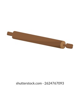 Classic wooden rolling pin. Vector illustration