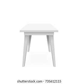 Classic wooden white chair without back. Isolated on white background. Vector illustration
