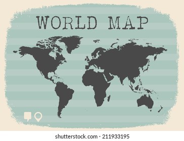 classic world map, illustration in vector format