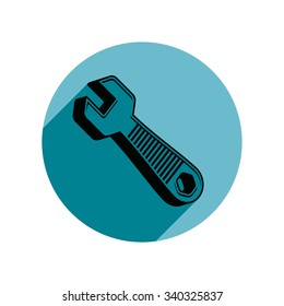 Classic wrench detailed vector illustration. Work tool, simple spanner. Repair instrument icon, best for use in advertising and design.