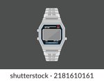 classic Wristwatch digital vector flat