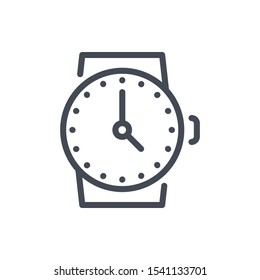 Classic wristwatch line icon. Time and clock vector outline sign.