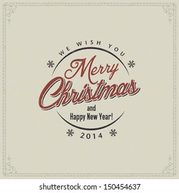 classic xmas postcard with calligraphic and typographic elements classical vacation star traditional edge ball new christmas fashionable ornate fancy santa claus old-fashioned swirl flourish victorian