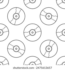 Klassische y2k, 90er und 2000er Jahre ästhetisch. Outline-Stil Retro-CD, Compact Disc, Vintage nahtlose Muster. 