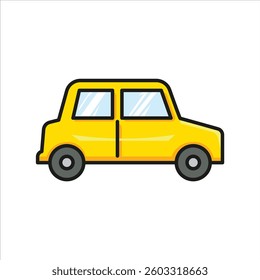 Classic yellow Car Modern, Stylish and Editable Vector Illustration For Transportation and Vehicle Design