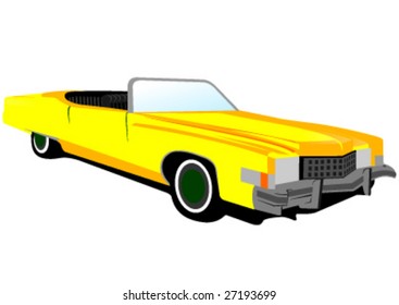 classic yellow convertible - vector illustration