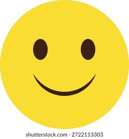 Classic yellow face icon with black oval eyes and curved mouth, representing happiness and positivity