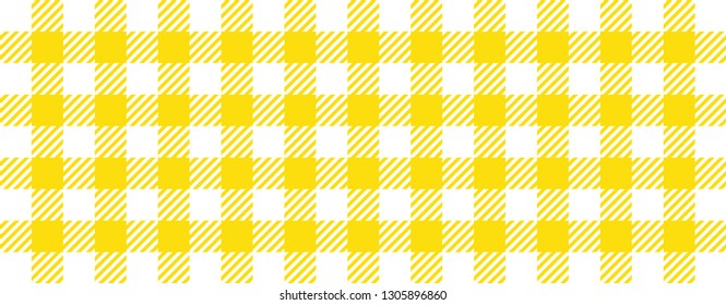 Classic yellow Gingham rhombus Buffalo Lumberjack luxury plaid pattern Vector Memphis style vintage Seamless shape fun funny textile Flanel Texture scottish style Scot zigzag Fabric weaving Geometric