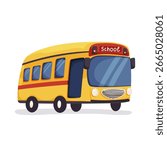 Classic yellow school bus ready for students