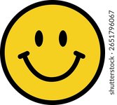 Classic Yellow Smiley Face Icon Expressing Happiness and Positivity