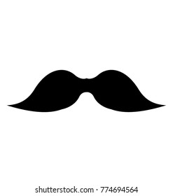 Classic yet modern dandy mustache, glyph icon design