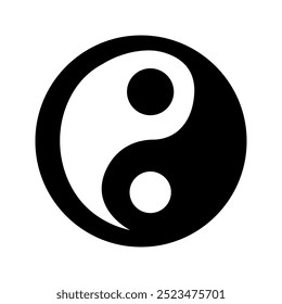 Classic Yin Yang icon color editable.on a white background