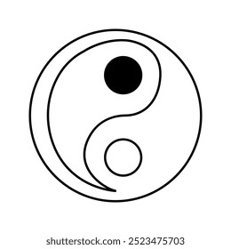 Classic Yin Yang icon color editable.on a white background