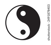 Classic  Yin Yang icon  symbol of  balance and harmony.  Vector set of black and white yin and yang symbols. Vector illustration